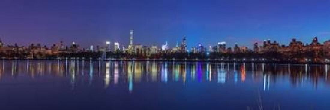 View of New York city skyline from Central park in evening Canvas Art - Assaf Frank (12 x 36)