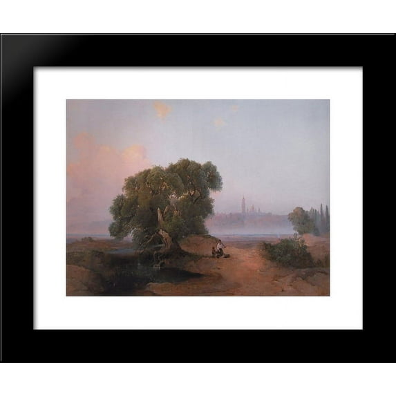 View of Pechersk Lavra in Kiev from the Dnieper 20x24 Framed Art Print by Aleksey Savrasov