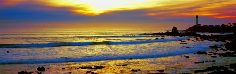 View of Pigeon Point Lighthouse Pescadero California USA Canvas Art - Panoramic Images (6 x 18)