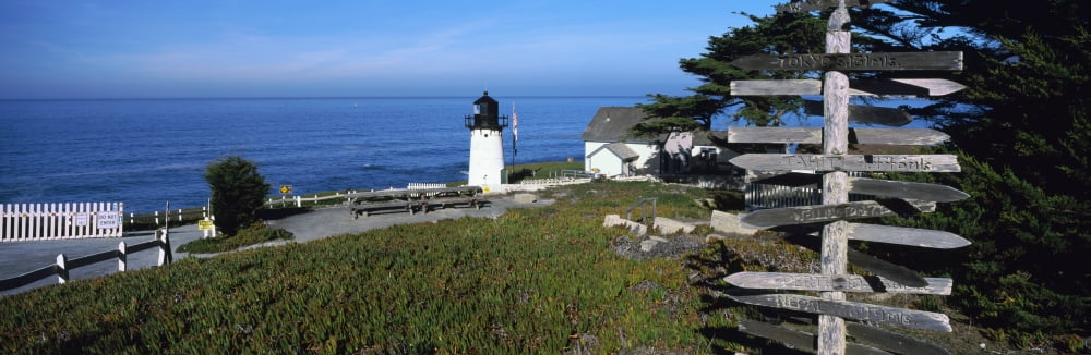 View of Point Montara Lighthouse San Francisco Bay Montara California USA Canvas Art - Panoramic Images (6 x 18)