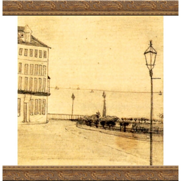 View of Royal Road, Ramsgate 24x18 Gold Ornate Wood Framed Canvas Art by Vincent van Gogh