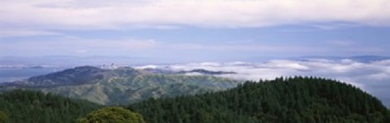 View of San Francisco from Mt Tamalpais Marin County California USA Canvas Art - Panoramic Images (36 x 12)