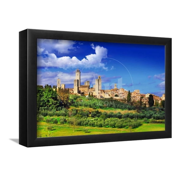 View of San Gimignano Medieval Town of Toscana, Italy, Framed Art Print Wall Art by Mauglil Sold by Art.Com
