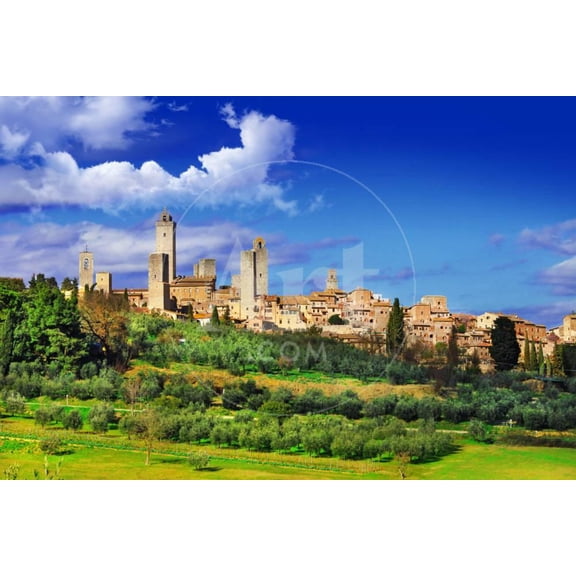 View of San Gimignano Medieval Town of Toscana, Italy, Unframed Photographic Print Wall Art by Mauglil Sold by Art.Com