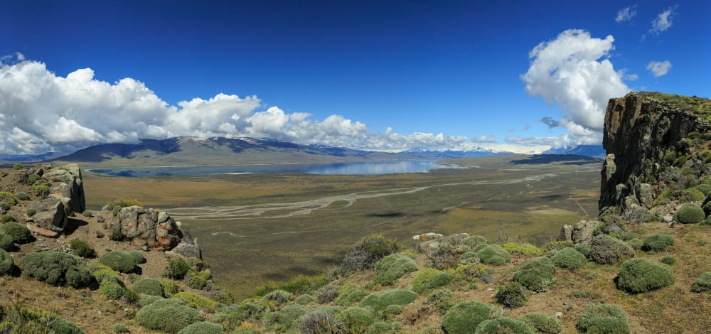 View of Sarmiento Lake and China River Torres del Paine National Park Patagonia Chile Canvas Art - Panoramic Images (12 x 24)