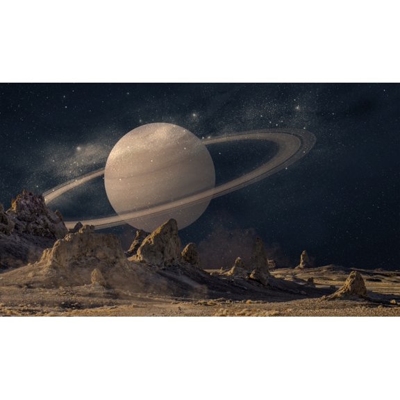 View of Saturn from the surface of Mars a composite image by Richard Desmarais / Design Pics