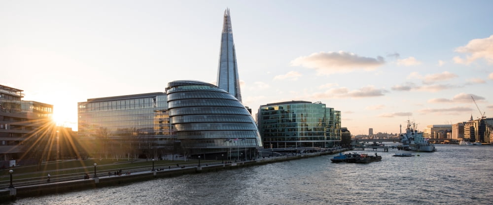View of The Shard and City Hall from Tower Bridge Southwark London England Canvas Art - Panoramic Images (6 x 15)