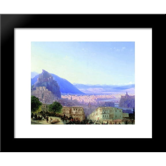 View of Tiflis 20x24 Framed Art Print by Aivazovsky, Ivan