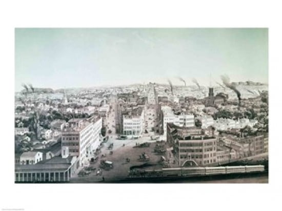 View of Utica City New York State Canvas Art - (24 x 18)