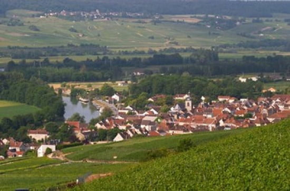View of Vallee de la Marne River and Vineyards Canvas Art - Per Karlsson DanitaDelimont (27 x 18)
