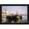 thumbnail image 1 of View of Venice 40x24 Large Black Ornate Wood Framed Canvas Art by John Henry Twachtman, 1 of 2