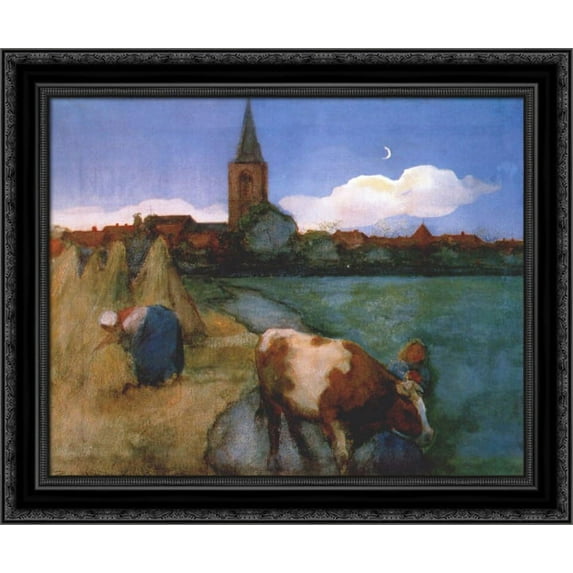 View of Winterswijk 24x20 Black Ornate Wood Framed Canvas Art by Mondrian, Piet