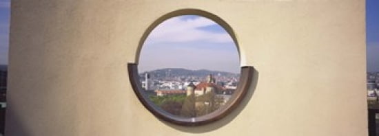 View of a city through an observation point Stuttgart Germany Canvas Art - Panoramic Images (36 x 13)