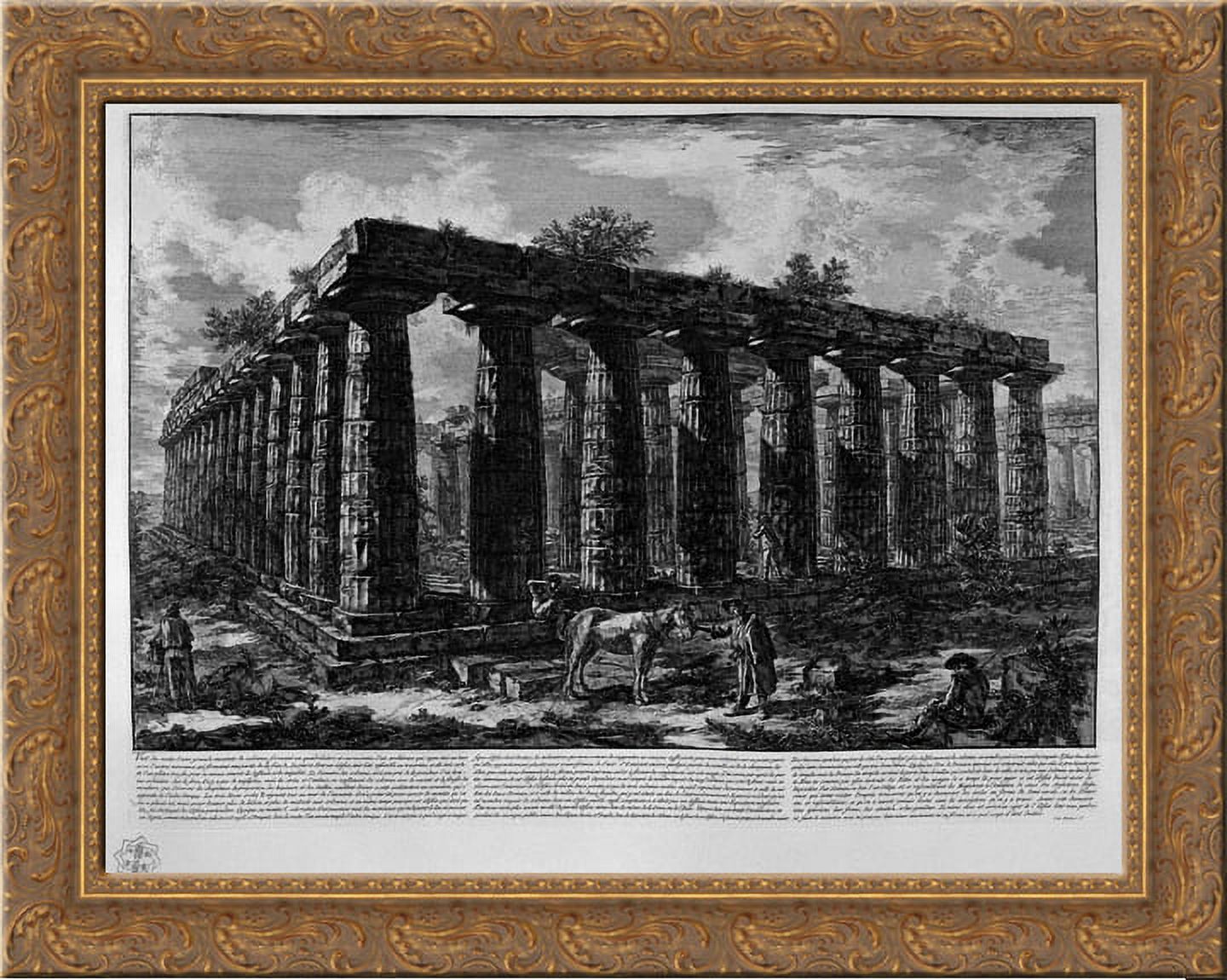 View of a colonnade forming a quadrilateral 24x20 Gold Ornate Wood ...