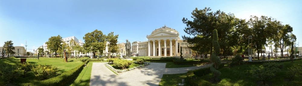 View of a concert hall Romanian Athenaeum Bucharest Romania Canvas Art - Panoramic Images (36 x 12)