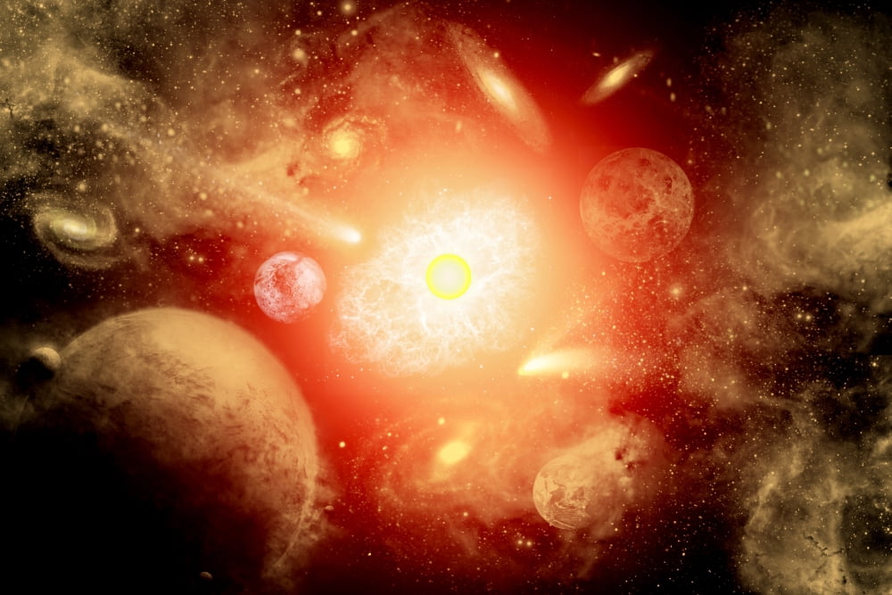 View of a distant part of the galaxy Canvas Art - Mark StevensonStocktrek Images (18 x 12)