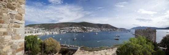 View of a harbor from a castle St Peters Castle Bodrum Mugla Province Aegean Region Turkey Canvas Art - Panoramic Images (36 x 12)