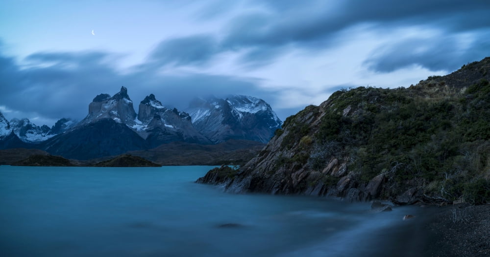 View of a lake with mountain in the background Lake Pehoe Torres de Paine National Park Patagonia Chile Canvas Art - Panoramic Images (36 x 12)