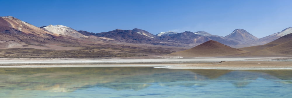 View of a salt lake in the high altiplano Laguna Blanca Potosi Department Bolivia Canvas Art - Panoramic Images (27 x 9)