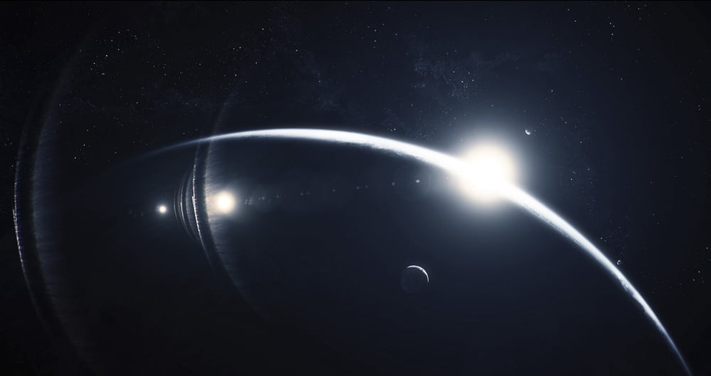 View of a sunrise from an orbital laboratory Canvas Art - Tomasz DabrowskiStocktrek Images (19 x 11)