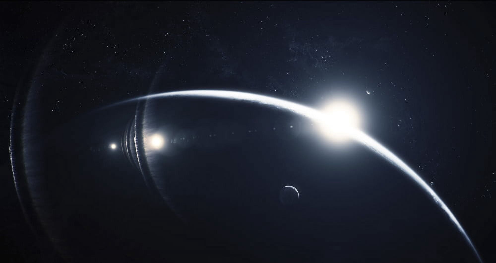 View of a sunrise from an orbital laboratory Canvas Art - Tomasz DabrowskiStocktrek Images (38 x 21)