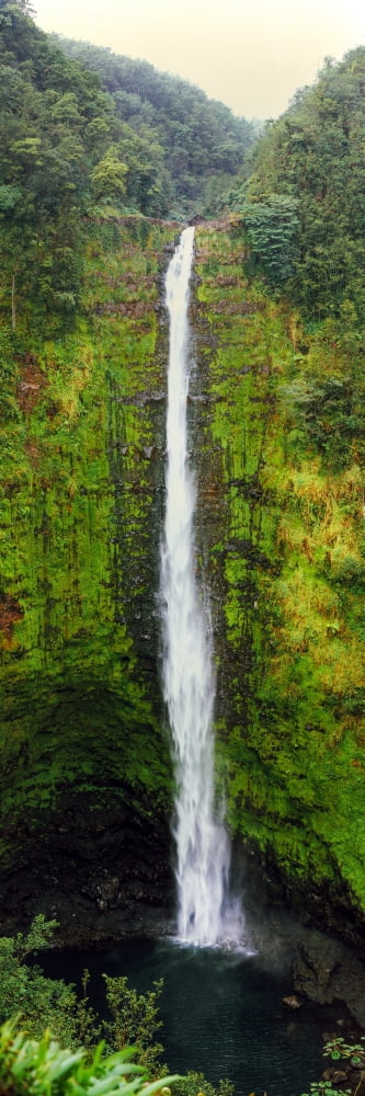View of a waterfall Akaka Falls Akaka Falls State Park Hawaii County Hawaii USA Canvas Art - Panoramic Images (12 x 36)