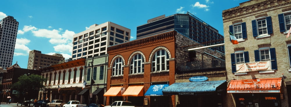 View of buildings on 6th Street Austin Texas USA Canvas Art - Panoramic Images (27 x 9)