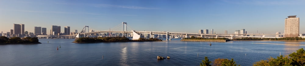 View of cityscape with harbor Tokyo Japan Canvas Art - Panoramic Images (42 x 9)