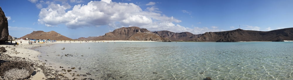View of cliffs from Balandra Bay beach in La Paz Baja California Sur Mexico Canvas Art - Panoramic Images (33 x 9)