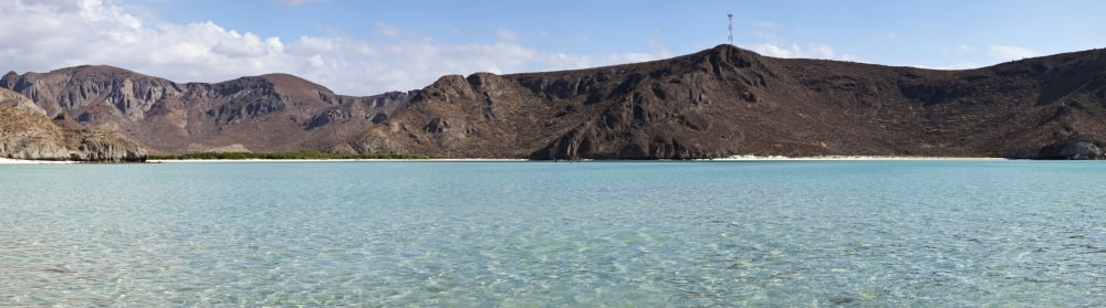 View of cliffs from Balandra Bay beach in La Paz Baja California Sur Mexico Canvas Art - Panoramic Images (36 x 12)