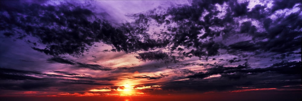 View of cloudy sky during sunrise Santa Barbara California USA Canvas Art - Panoramic Images (12 x 36)