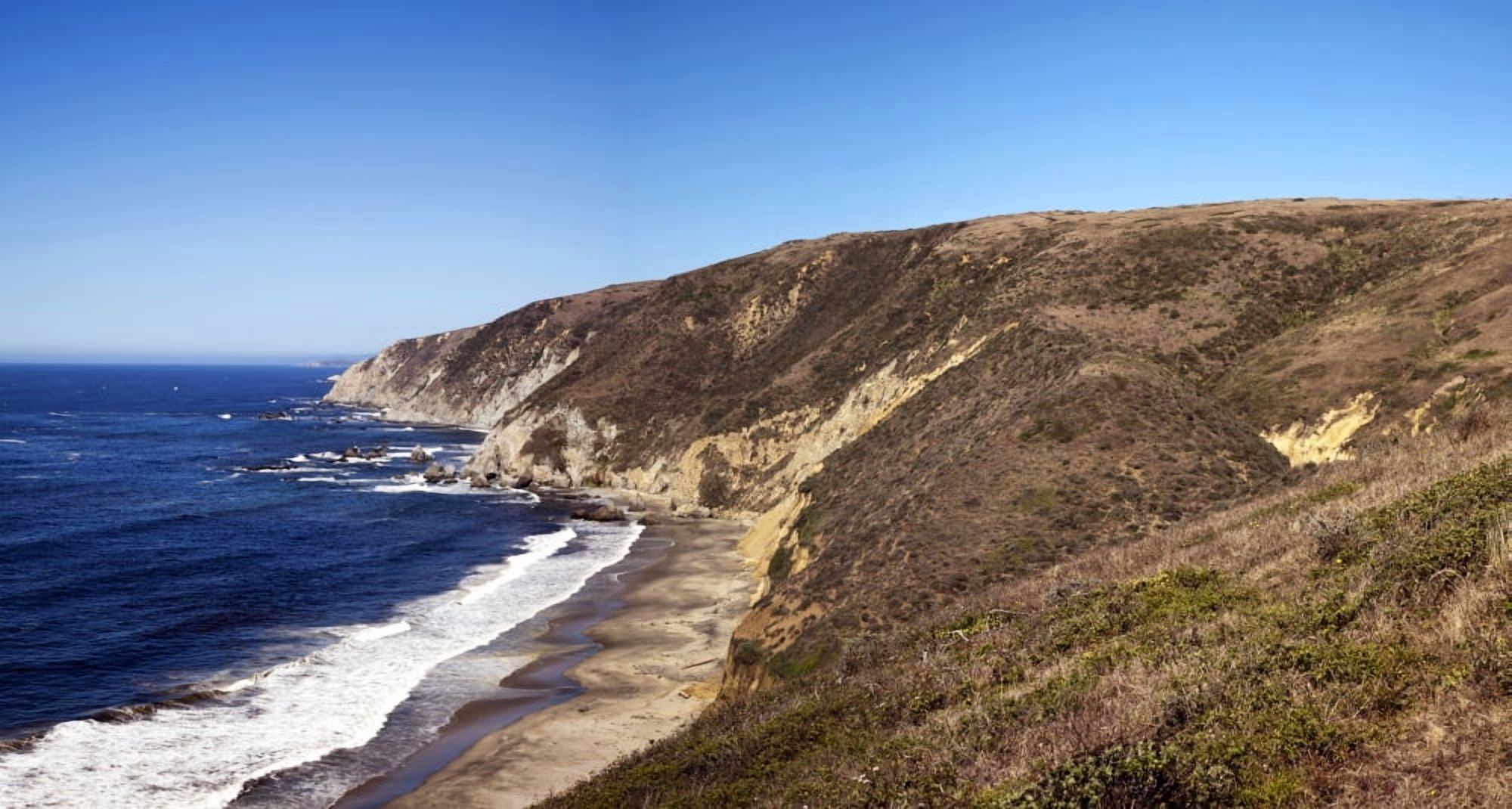 View of coastline Point Reyes National Seashore Point Reyes Peninsula Marin County California USA Canvas Art - Panoramic Images (23 x 12)