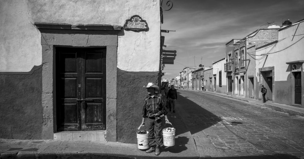 View of houses along a street San Miguel De Allende Guanajuato Mexico Canvas Art - Panoramic Images (36 x 12)