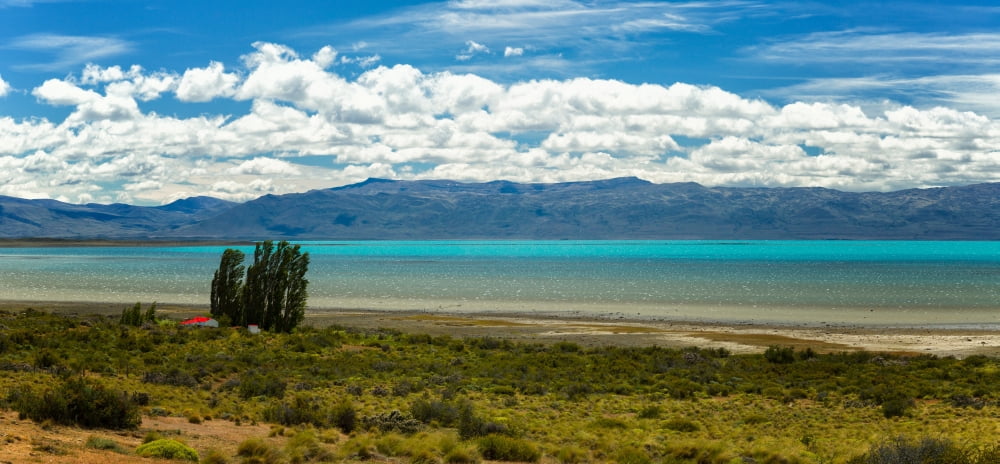 View of lake with mountains in background Lago Argentino Santa Cruz Province Patagonia Argentina Canvas Art - Panoramic Images (12 x 24)