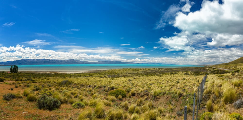 View of lake with mountains in background Lago Argentino Santa Cruz Province Patagonia Argentina Canvas Art - Panoramic Images (12 x 24)