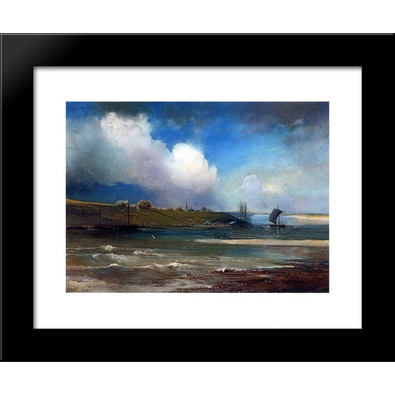 View of Volga near Yurievts 20x24 Framed Art Print by Aleksey Savrasov