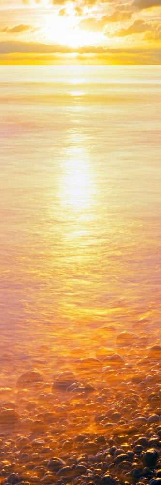 View of ocean during sunset Calumet Park Beach La Jolla San Diego California USA Canvas Art - Panoramic Images (36 x 12)