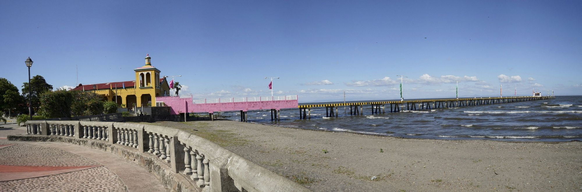 View of pier on beach Lake Nicaragua Granada Nicaragua Canvas Art - Panoramic Images (27 x 9)