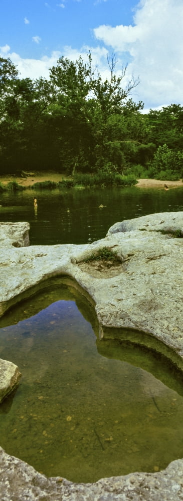 View of puddle at lakeside McKinney Falls State Park Austin Texas USA Canvas Art - Panoramic Images (27 x 9)