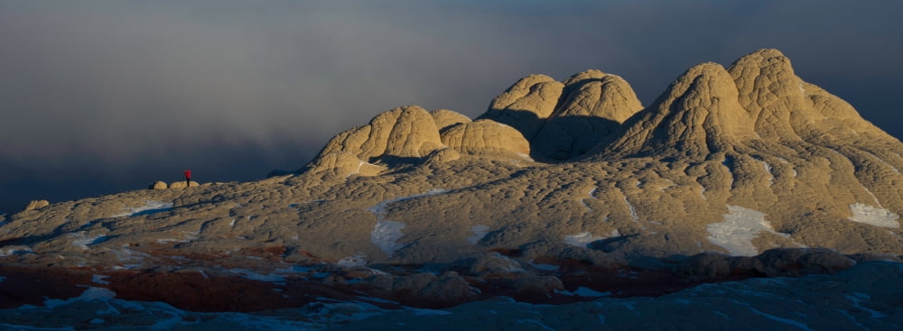 View of sandstone White Pocket Grand Staircase-Escalante National Monument Utah USA Canvas Art - Panoramic Images (13 x 36)