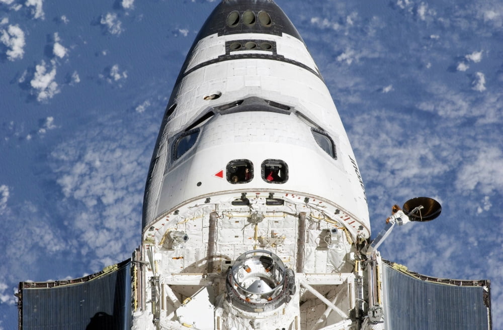 View of space shuttle Endeavours crew cabin and forward payload bay Canvas Art - Stocktrek Images (34 x 23)