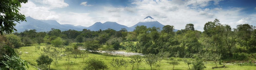View of the Arenal Volcano National Park Costa Rica Canvas Art - Panoramic Images (36 x 12)