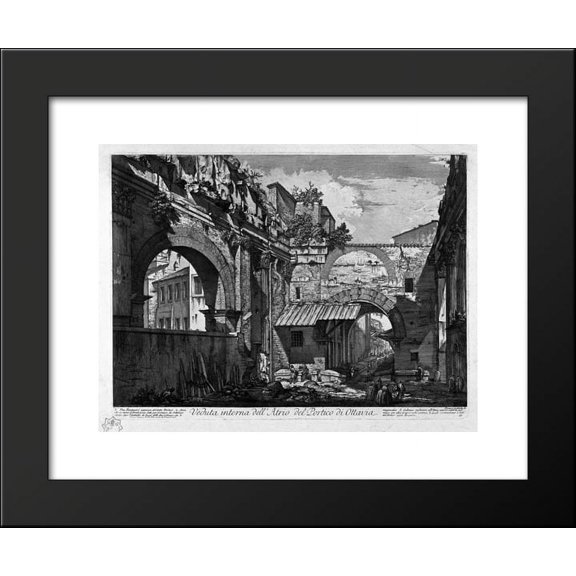 View of the Atrium of the Portico of Octavia 20x24 Framed Art Print by Pirane...