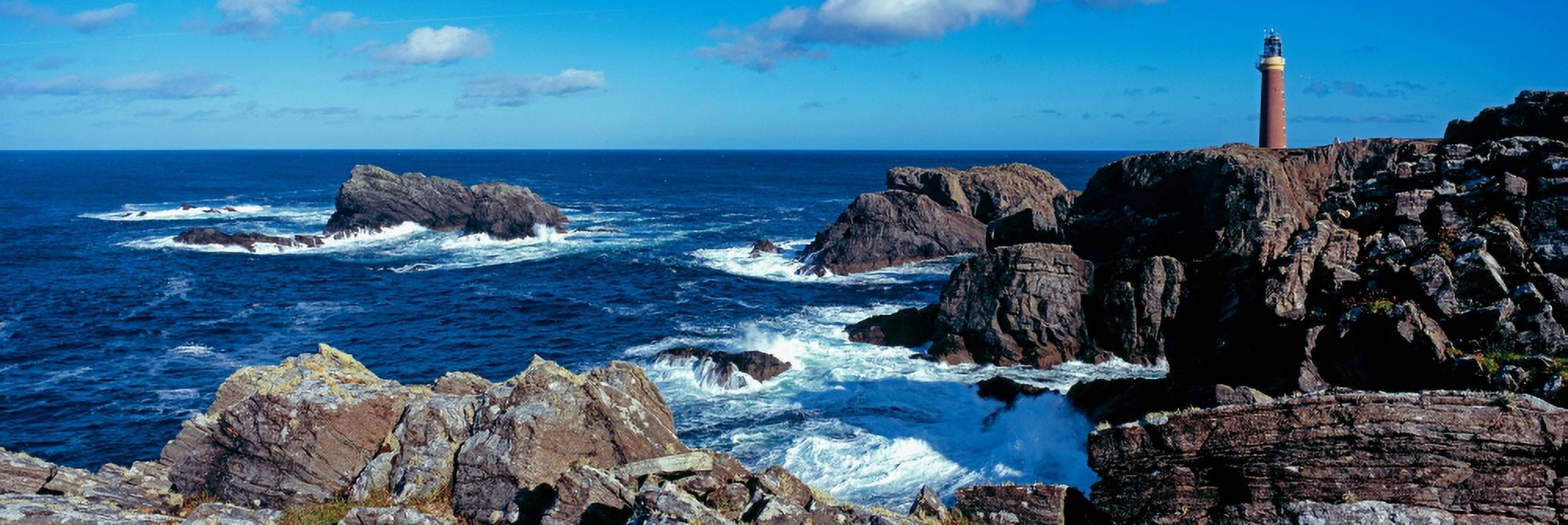 View of the Butt of Lewis Lighthouse at coast Isle of Lewis Outer Hebrides Scotland Canvas Art - Panoramic Images (12 x 36)