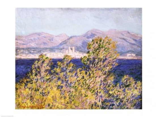 View of the Cap dAntibes with the Mistral Blowing 1888 Canvas Art - Claude Monet (24 x 18)