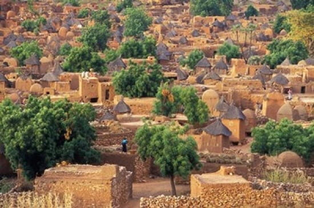 View of the Dogon Village of Songo Mali Canvas Art - Janis Miglavs DanitaDelimont (24 x 15)