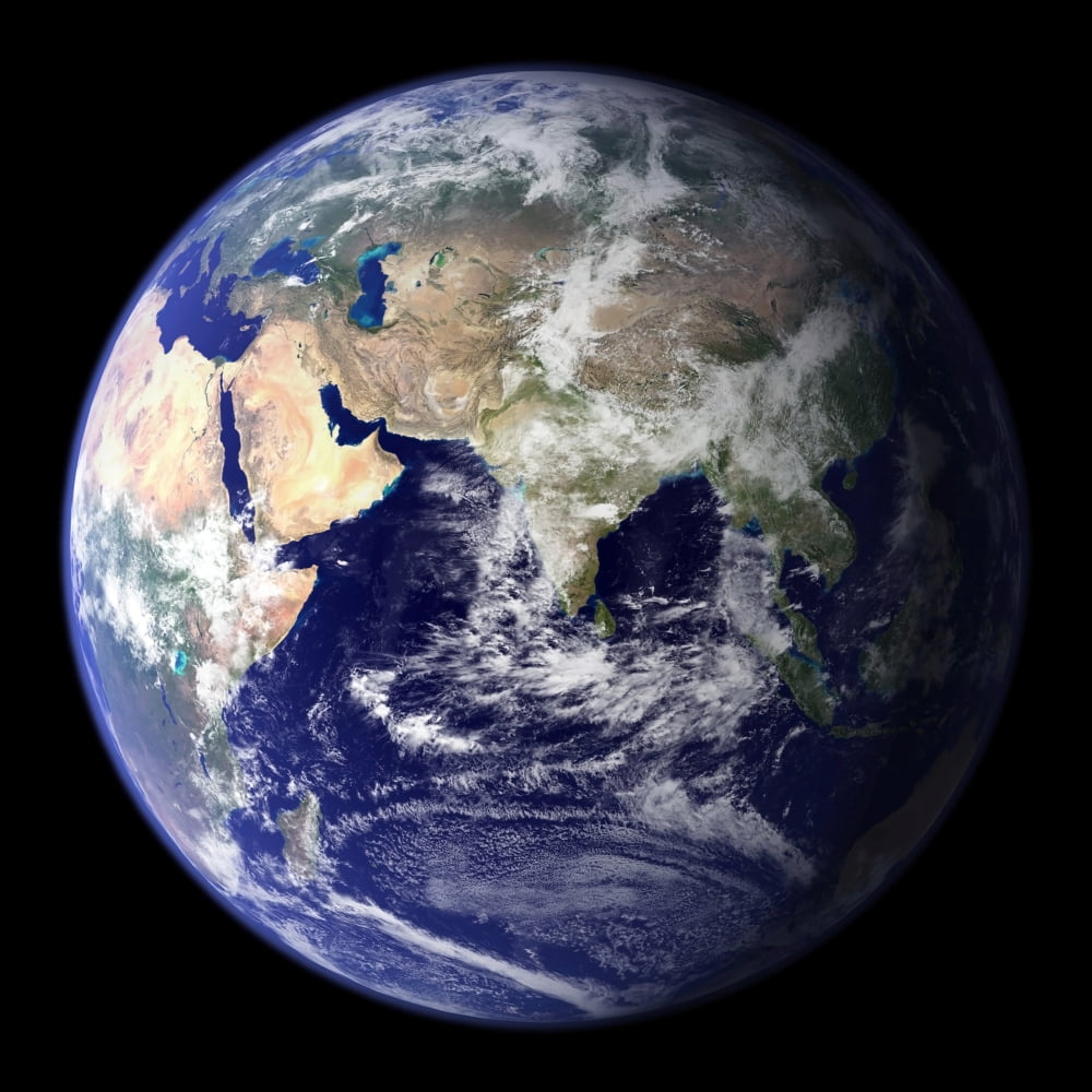 View of the Earth from space showing the eastern hemisphere Canvas Art - Stocktrek Images (28 x 28)