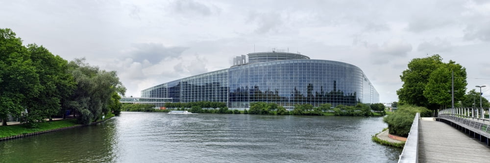 View of the European Parliament Building Strasbourg Bas-Rhin Alsace France Canvas Art - Panoramic Images (27 x 9)