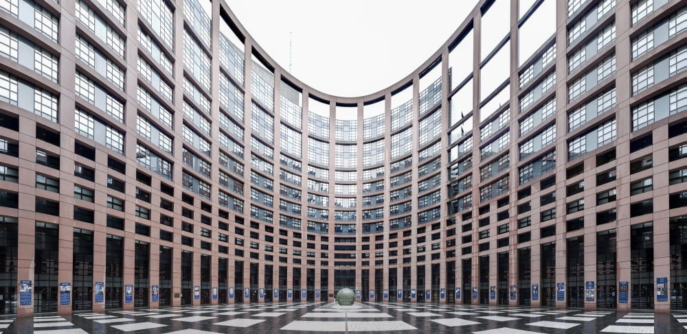 View of the European Parliament Building Strasbourg Bas-Rhin Alsace France Canvas Art - Panoramic Images (36 x 12)