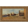 thumbnail image 1 of View of the Grand Canal, Venice, from the Riva degli Schiavone 24x14 Gold Ornate Wood Framed Canvas Art by Camille Corot, 1 of 2